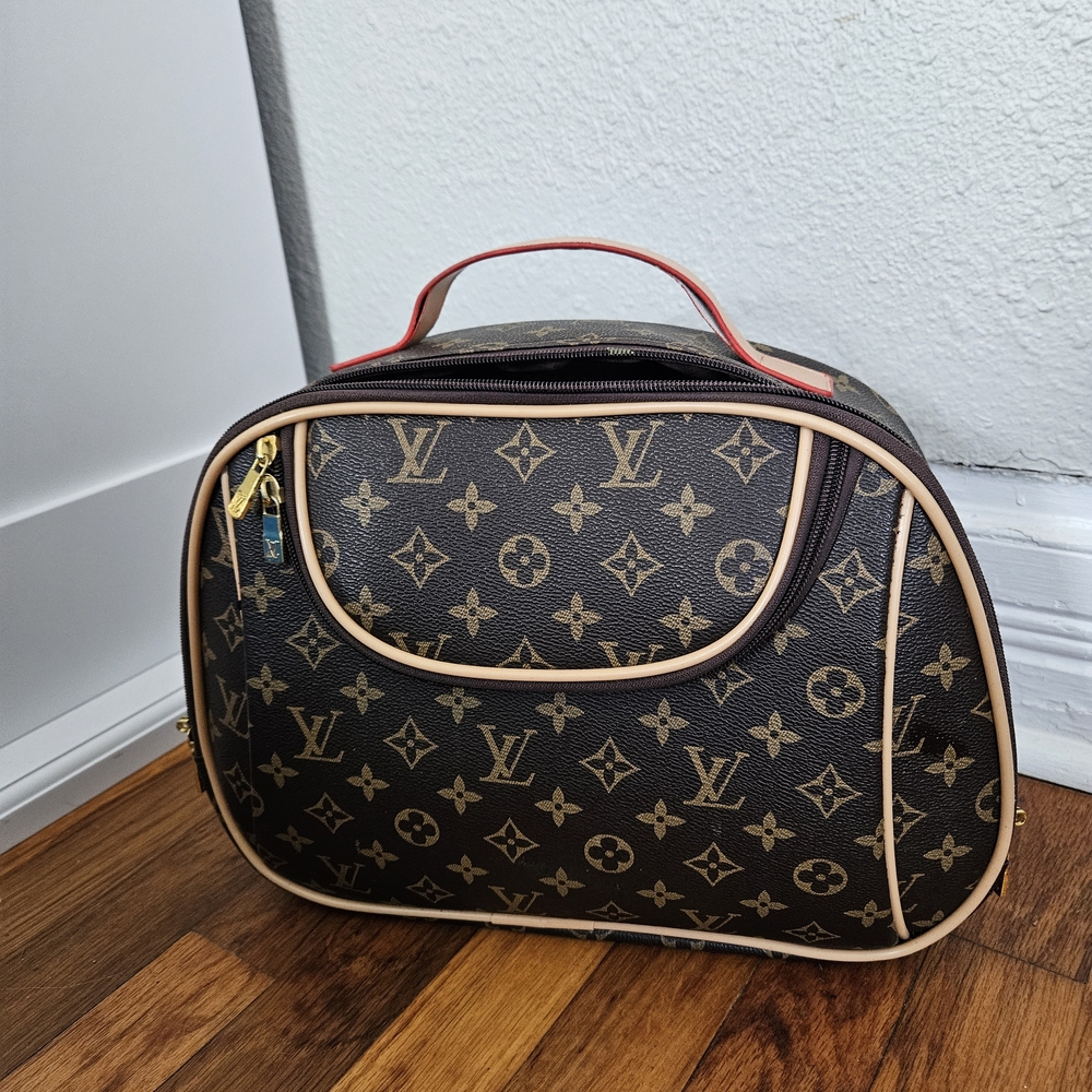Louis Vuitton Black and Tan Monogram Toiletry Bag